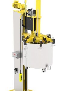 Presse vide-cuve à colonne fixe avec monte-cuve